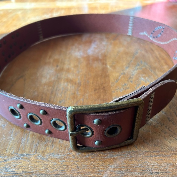 Bed Stu Leather Belt with Stitching, Studs, and Rivets. Like New. - Picture 6 of 7